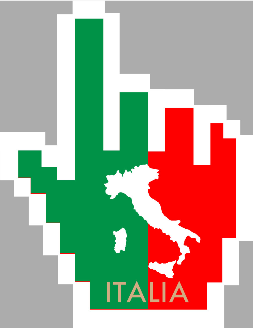 Curseur Main Italienne - 27x21cm - Sticker/autocollant Curseur Main Italienne - 27x21cm - Sticker/autocollant