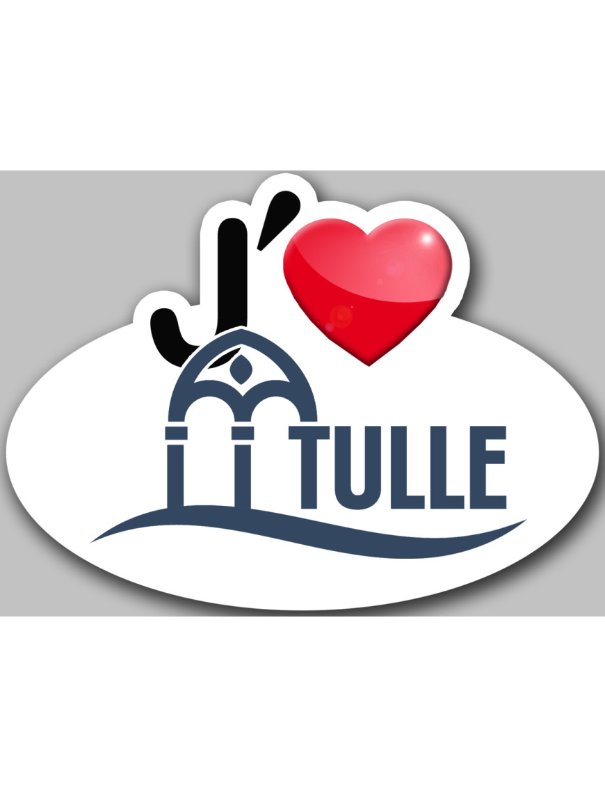 j'aime Tulle (15x11cm) - Sticker/autocollant j'aime Tulle (15x11cm) - Sticker/autocollant