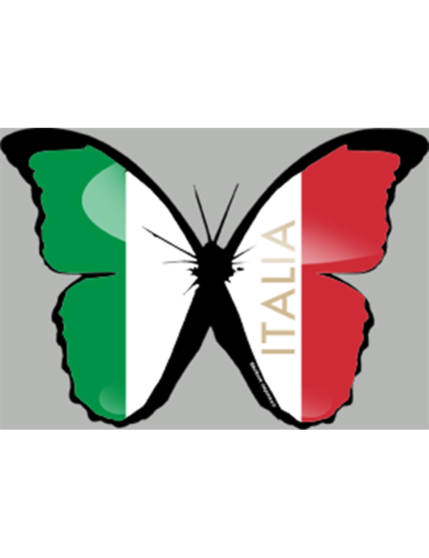effet papillon Italien - 10x7cm - Sticker/autocollant effet papillon Italien - 10x7cm - Sticker/autocollant