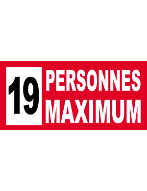 19 personnes maximum - 10X4.5cm - Sticker/autocollant
