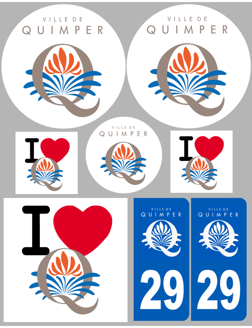 Quimper (8 autocollants variés) - Sticker/autocollant Quimper (8 autocollants variés) - Sticker/autocollant