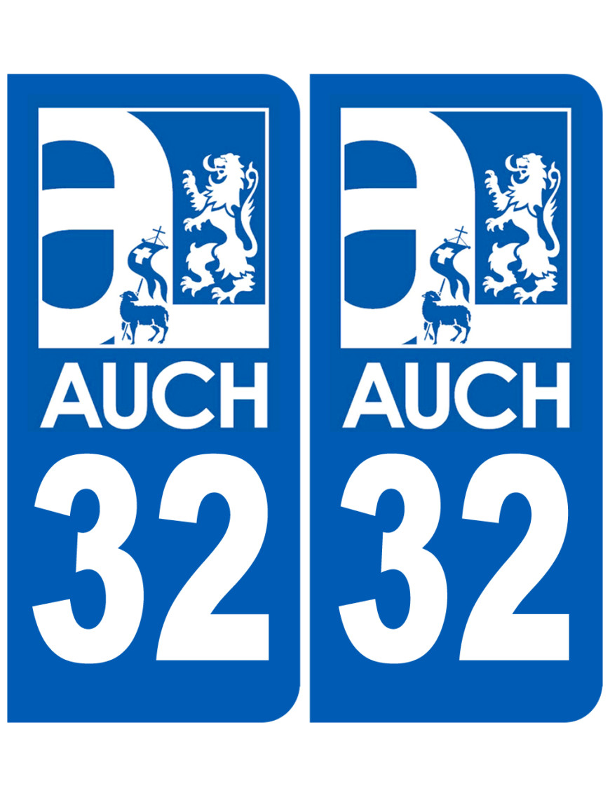 immatriculation Auch 32 - Sticker/autocollant immatriculation Auch 32 - Sticker/autocollant