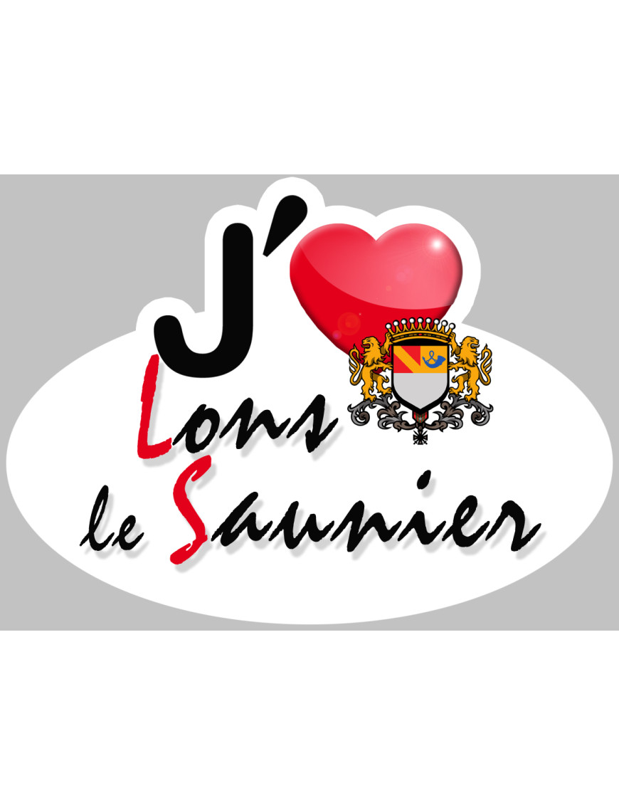 j'aime Lons-le-Saunier - 5x3.7cm - Sticker/autocollant j'aime Lons-le-Saunier - 5x3.7cm - Sticker/autocollant