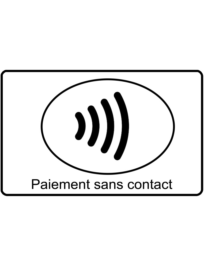 Paiement sans contact - 15x9.2cm - Sticker/autocollant Paiement sans contact - 15x9.2cm - Sticker/autocollant