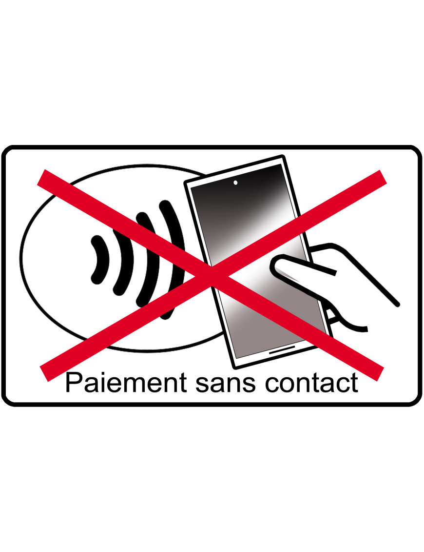 Pas de paiement sans contact smartphone - 20x12.3cm - Sticker/autocollant Pas de paiement sans contact smartphone - 20x12.3cm - Sticker/autocollant