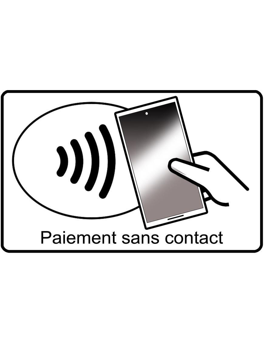 Paiement sans contact smartphone - 20x12.3cm - Sticker/autocollant Paiement sans contact smartphone - 20x12.3cm - Sticker/autocollant