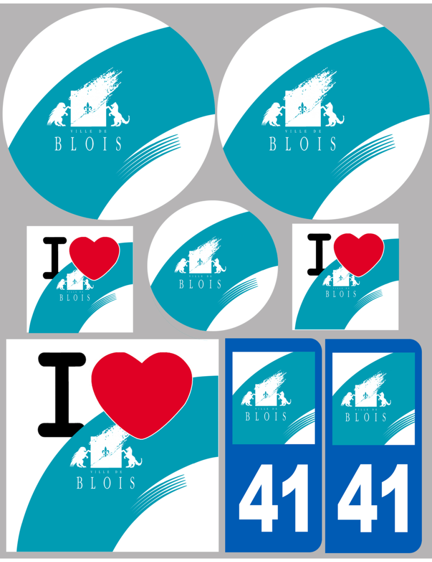 Blois (8 autocollants variés) - Sticker/autocollant Blois (8 autocollants variés) - Sticker/autocollant