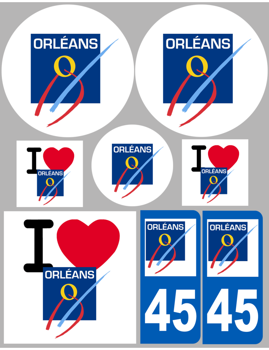 Orléans (8 autocollants variés) - Sticker/autocollant Orléans (8 autocollants variés) - Sticker/autocollant