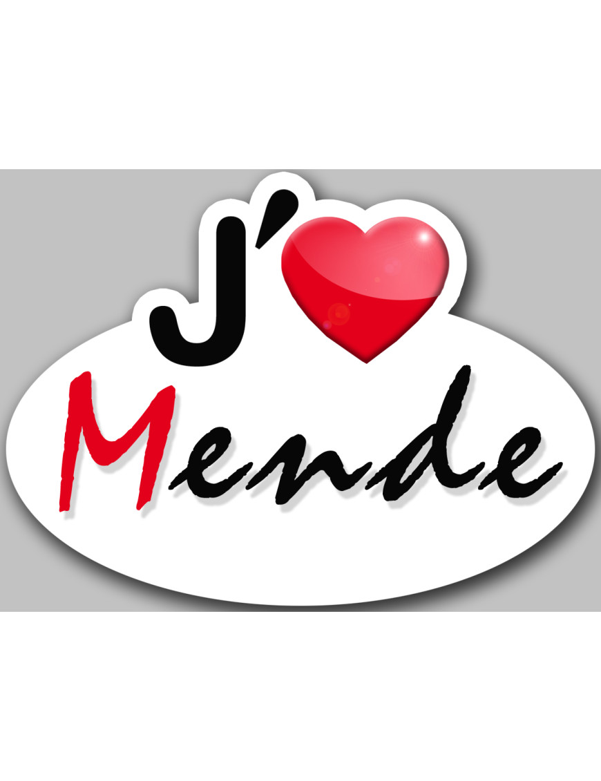 j'aime Mende (15x11cm) - Sticker/autocollant j'aime Mende (15x11cm) - Sticker/autocollant