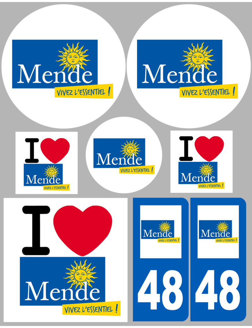 Mende (8 autocollants variés) - Sticker/autocollant Mende (8 autocollants variés) - Sticker/autocollant