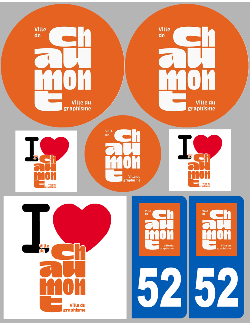Chaumont (8 autocollants variés) - Sticker/autocollant Chaumont (8 autocollants variés) - Sticker/autocollant