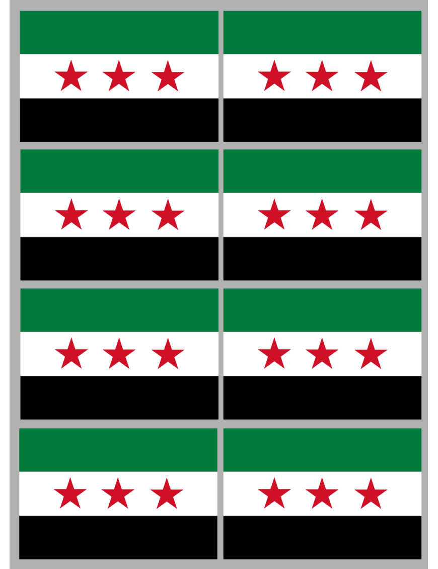 Drapeau Syrie (8 stickers - 9.5 x 6.3 cm) - Sticker/autocollant Drapeau Syrie (8 stickers - 9.5 x 6.3 cm) - Sticker/autocollant