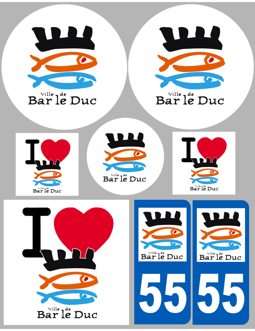 Bar-le-Duc (8 autocollants variés) - Sticker/autocollant Bar-le-Duc (8 autocollants variés) - Sticker/autocollant