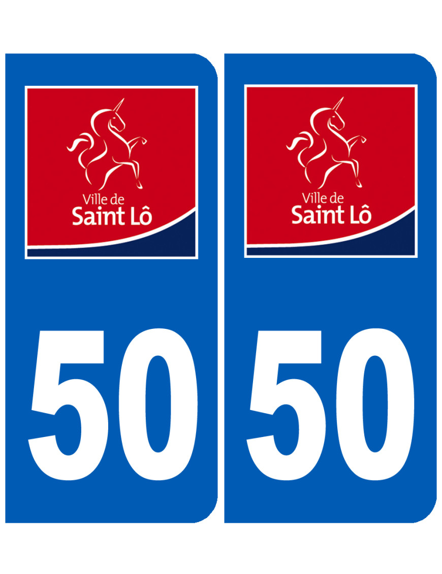 immatriculation Saint-Lô 50 - Sticker/autocollant immatriculation Saint-Lô 50 - Sticker/autocollant