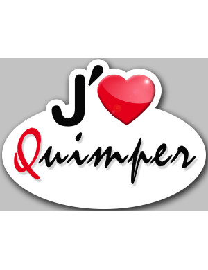j'aime Quimper (5x3.7cm) - Sticker/autocollant
