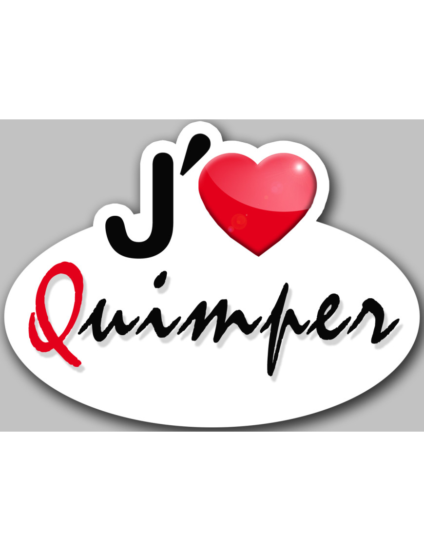j'aime Quimper (5x3.7cm) - Sticker/autocollant j'aime Quimper (5x3.7cm) - Sticker/autocollant