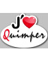 j'aime Quimper (5x3.7cm) - Sticker/autocollant
