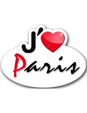 j'aime Paris - 5x3.7cm - Sticker/autocollant