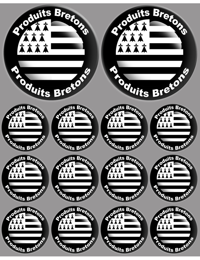 Produits drapeau bretons - 2fois 10cm / 12fois 5cm - Sticker/autocolla
