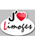 j'aime Limoge - 5x3.7cm - Sticker/autocollant