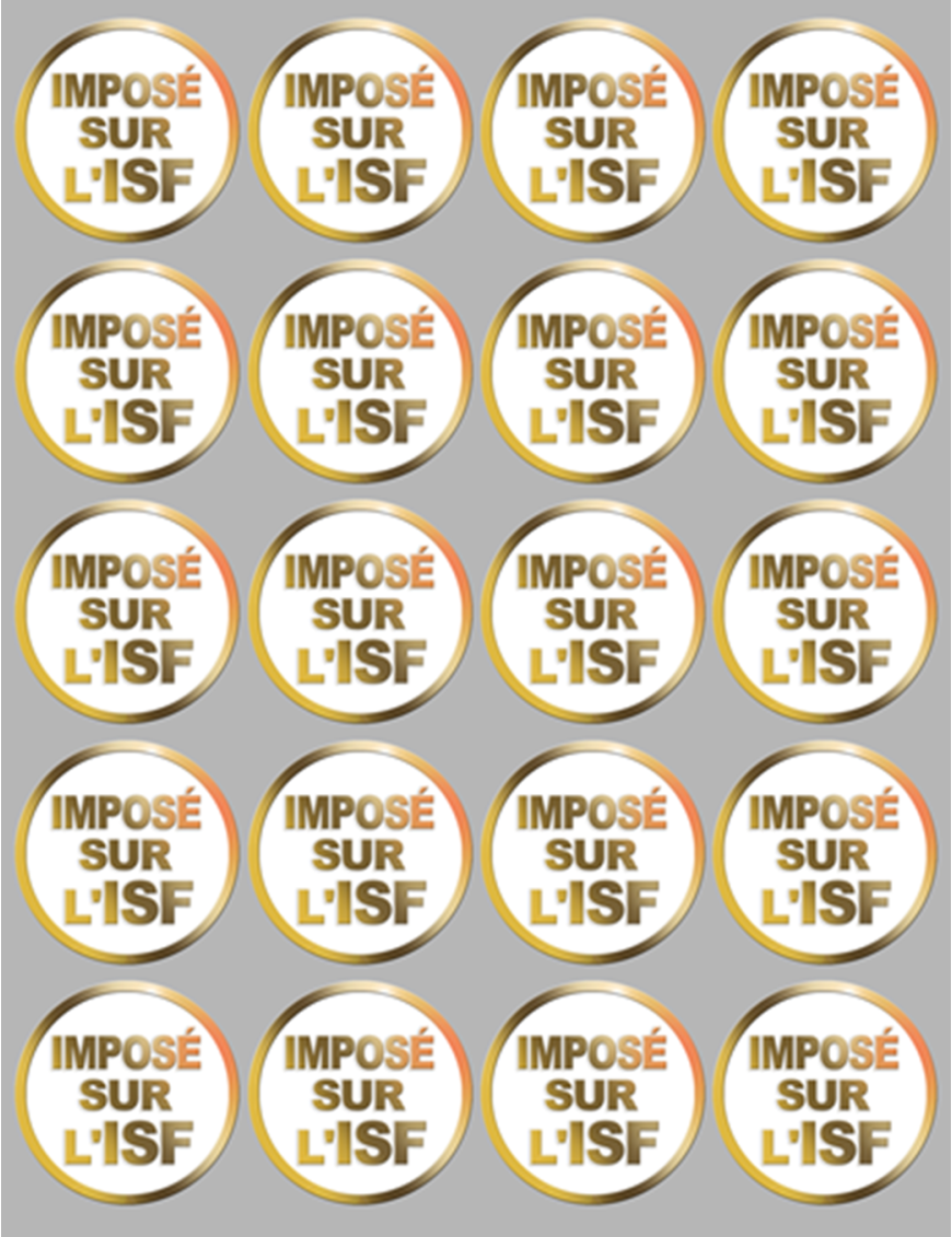 Imposé sur l'ISF (20 fois 5x5cm) - Sticker/autocollant Imposé sur l'ISF (20 fois 5x5cm) - Sticker/autocollant