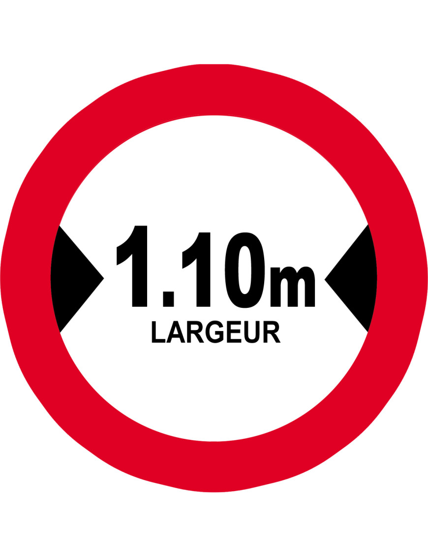 Largeur de passage 1.10m - 10cm - Sticker/autocollant Largeur de passage 1.10m - 10cm - Sticker/autocollant