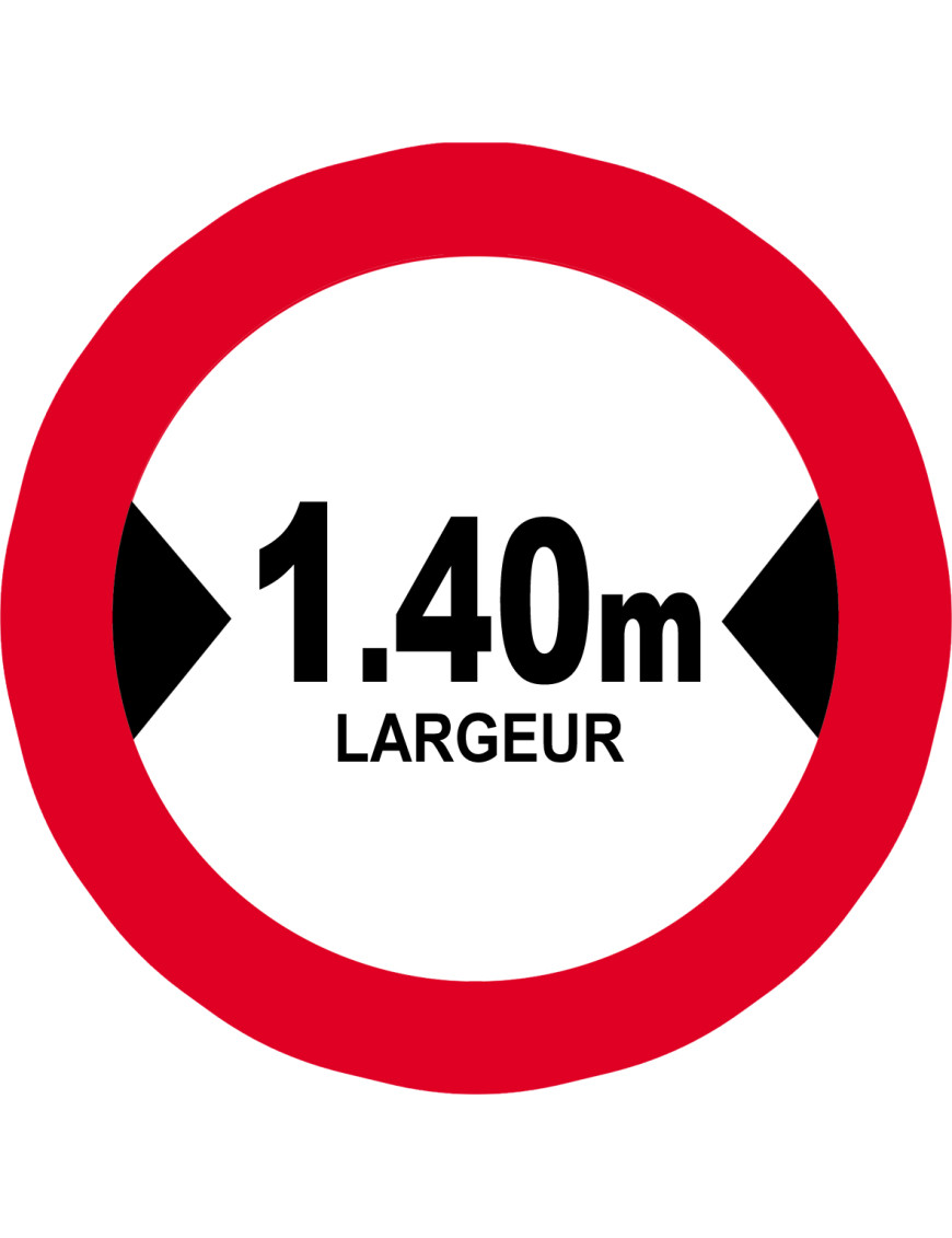 Largeur de passage 1.40m - 10cm - Sticker/autocollant Largeur de passage 1.40m - 10cm - Sticker/autocollant