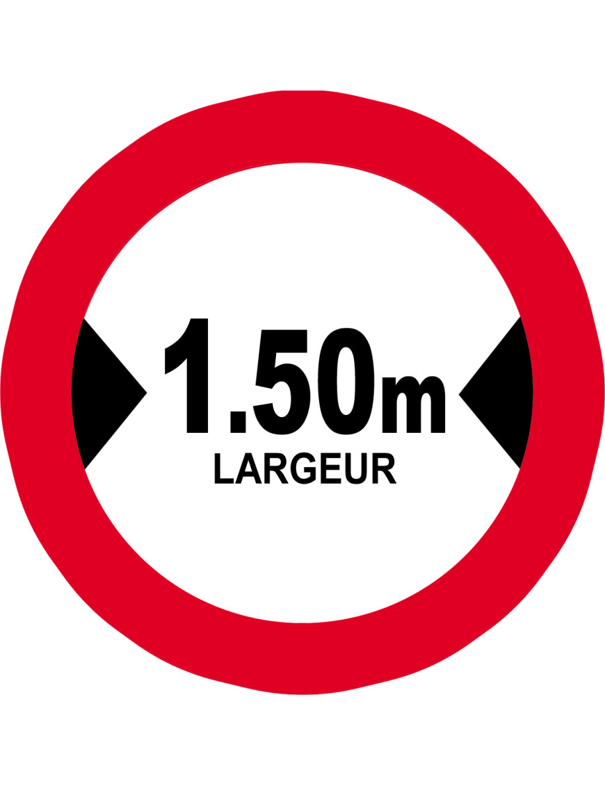Largeur de passage 1.50m - 20cm - Sticker/autocollant Largeur de passage 1.50m - 20cm - Sticker/autocollant