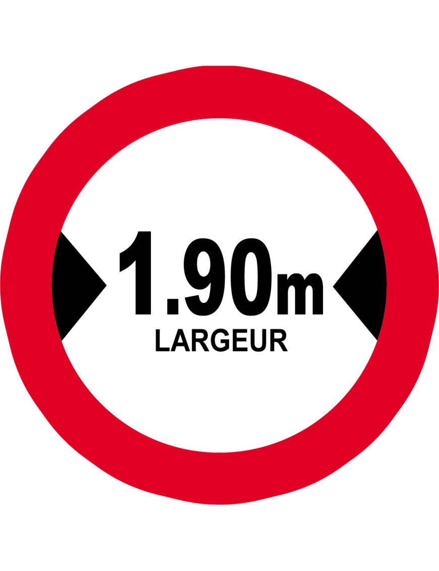 Largeur de passage 1.90m - 10cm - Sticker/autocollant Largeur de passage 1.90m - 10cm - Sticker/autocollant