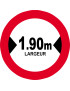 Largeur de passage 1.90m - 10cm - Sticker/autocollant Largeur de passage 1.90m - 10cm - Sticker/autocollant