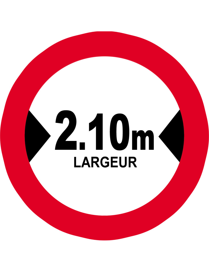 Largeur de passage 2.10m - 15cm - Sticker/autocollant Largeur de passage 2.10m - 15cm - Sticker/autocollant