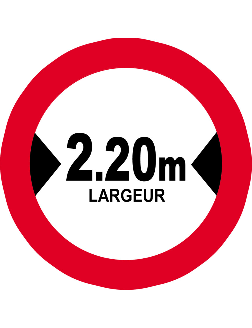 Largeur de passage 2.20m - 20cm - Sticker/autocollant Largeur de passage 2.20m - 20cm - Sticker/autocollant