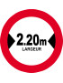 Largeur de passage 2.20m - 20cm - Sticker/autocollant Largeur de passage 2.20m - 20cm - Sticker/autocollant
