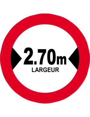 Largeur de passage 2.70m - 15cm - Sticker/autocollant