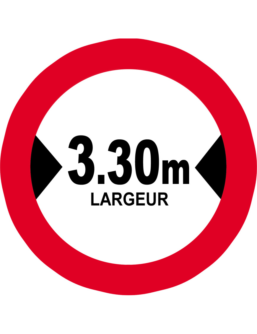 Largeur de passage 3.30m - 5cm - Sticker/autocollant Largeur de passage 3.30m - 5cm - Sticker/autocollant