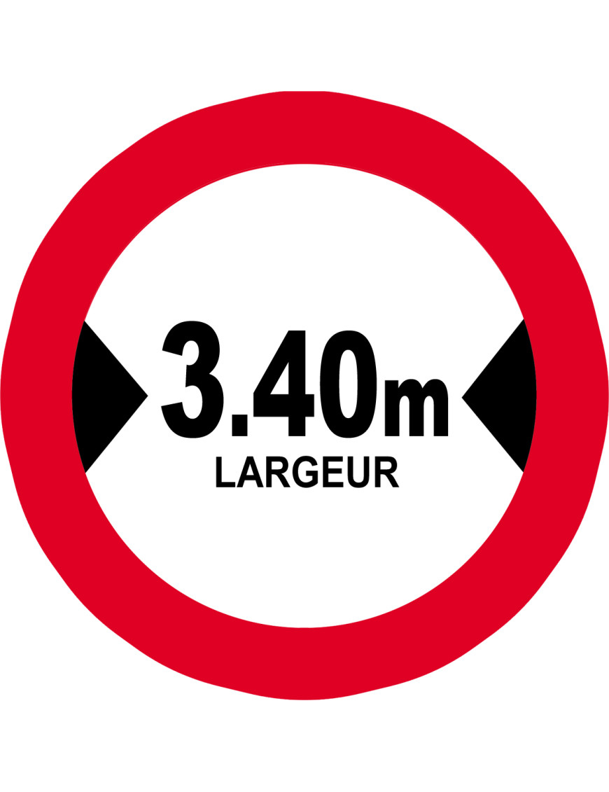 Largeur de passage 3.40m - 10cm - Sticker/autocollant Largeur de passage 3.40m - 10cm - Sticker/autocollant