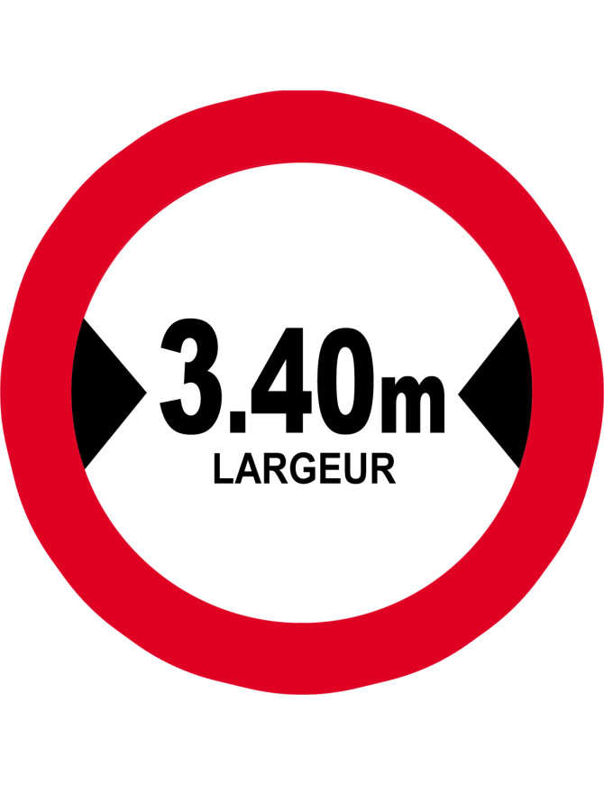 Largeur de passage 3.40m - 10cm - Sticker/autocollant