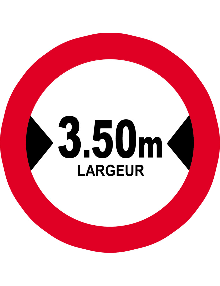 Largeur de passage 3.50m - 10cm - Sticker/autocollant Largeur de passage 3.50m - 10cm - Sticker/autocollant