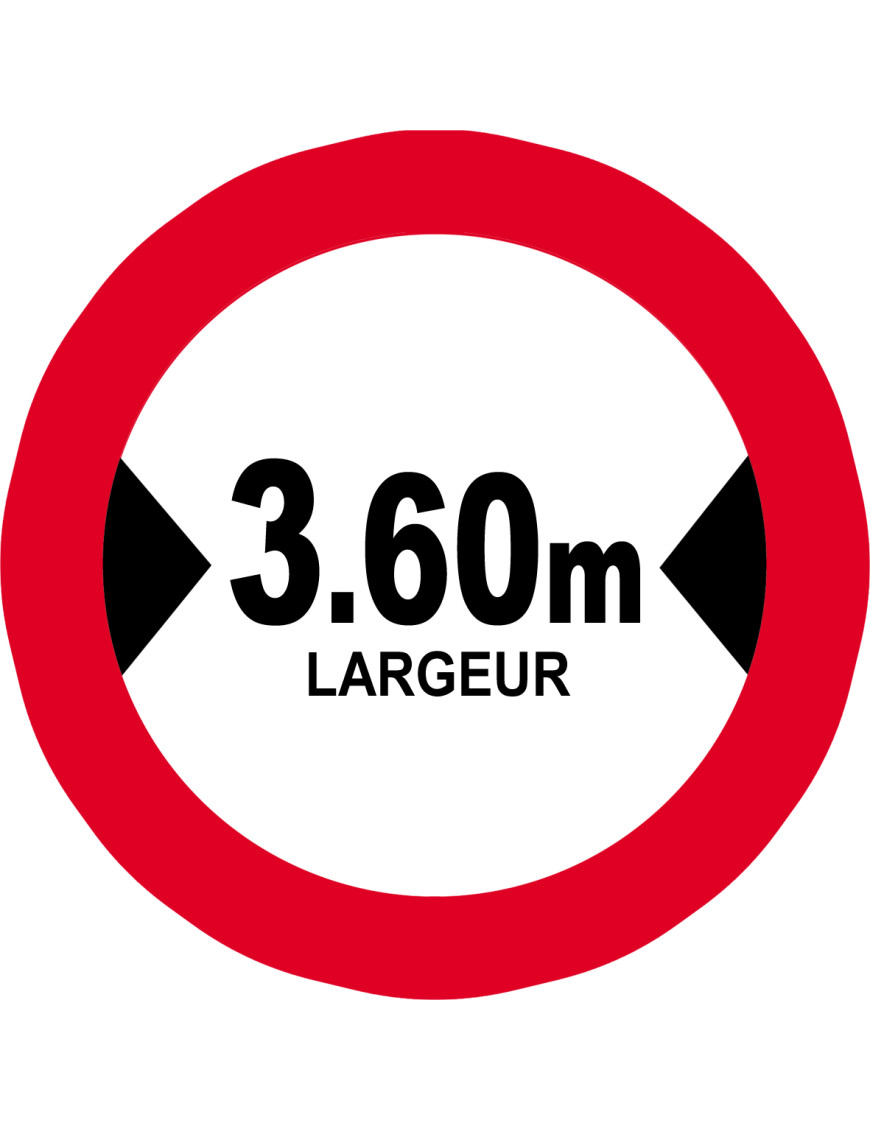 Largeur de passage 3.60m - 20cm - Sticker/autocollant Largeur de passage 3.60m - 20cm - Sticker/autocollant