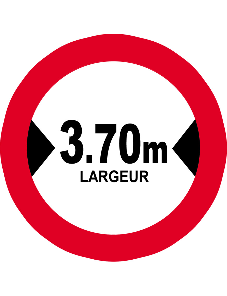 Largeur de passage 3.70m - 20cm - Sticker/autocollant Largeur de passage 3.70m - 20cm - Sticker/autocollant