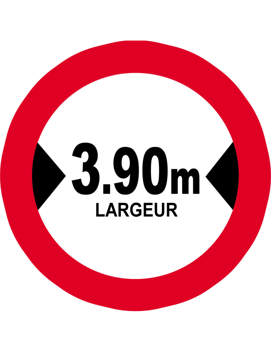Largeur de passage 3.90m - 15cm - Sticker/autocollant Largeur de passage 3.90m - 15cm - Sticker/autocollant