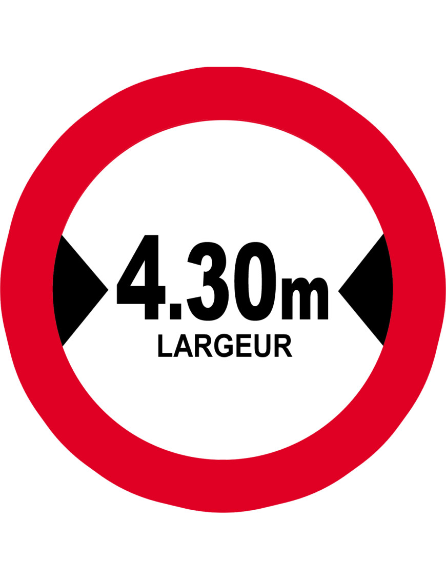 Largeur de passage 4.30m - 5cm - Sticker/autocollant