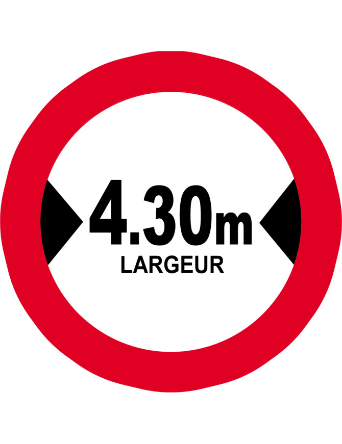 Largeur de passage 4.30m - 5cm - Sticker/autocollant