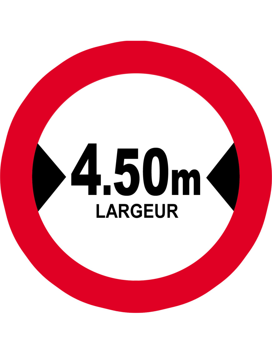 Largeur de passage 4.50m - 15cm - Sticker/autocollant Largeur de passage 4.50m - 15cm - Sticker/autocollant