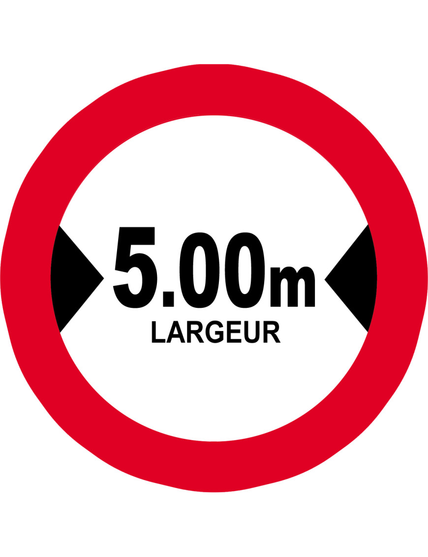 Largeur de passage 5.00m - 20cm - Sticker/autocollant Largeur de passage 5.00m - 20cm - Sticker/autocollant