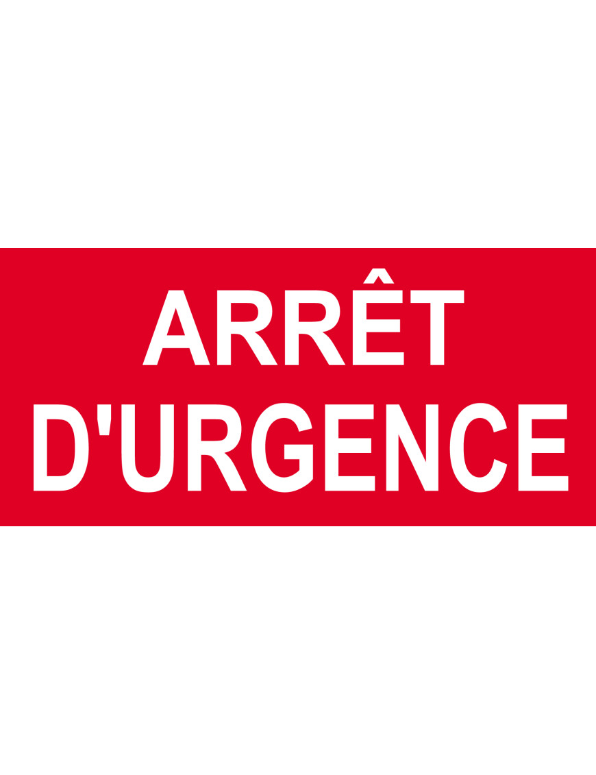Arrêt d'urgence - 15x7cm - Sticker/autocollant Arrêt d'urgence - 15x7cm - Sticker/autocollant