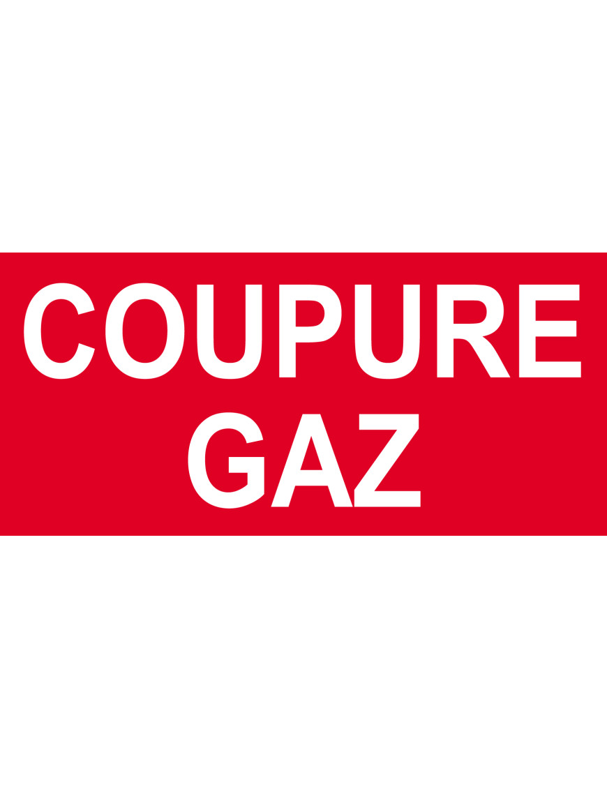 Coupure gaz - 20x9.2cm - Sticker/autocollant Coupure gaz - 20x9.2cm - Sticker/autocollant