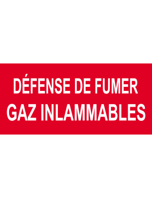 Défense de fumer gaz inflammable - 15x7cm - Sticker/autocollant