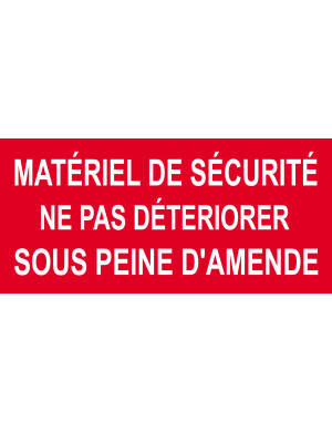 Matériel de sécurité - 15x7cm - Sticker/autocollant