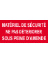 Matériel de sécurité - 15x7cm - Sticker/autocollant Matériel de sécurité - 15x7cm - Sticker/autocollant
